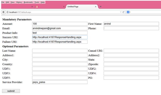 Fill up all required details for process order
